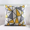 Pillow Nordic Style Cover Cotton And Linen Yellow Gray Geometric Striped Printed Decorative Pillows Home Sofa Chair Bed Decor