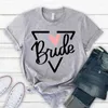 Women's T Shirts Bride Babe Scripted Bachelorette Party Digital Designs Cut Files Bridal Shower Bridesmaids Cotton Short Sleeve Top Tees Y2k