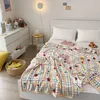 Cobertores Clanela Blanket de estilo japonês Quarto de desenho animado suave e quente Tampa de viagem Sleep Presente 150 200cm