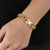 Bracelets de charme Jóias de hip hop Miami 18K Gold Batilled Stainless Aço Cuban Bracelets Link For Men 230320