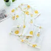 Women's Sleepwear Japanese simple short pyjamas women 100% cotton short sleeves ladies pajama sets shorts Cute cartoon sleepwear women homewear 230321