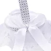 Wedding Flower Basket Lace Pearl Romantische witte strass Decoratie tot huwelijksceremonie Party Supply Basket RRA1214