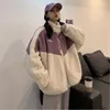 Women's Hoodies 2023 Streetwear Women's Stitching Collision Color Design Sense Top Ins Style Korean Cardigan Jacket Thicked