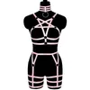Ligas pentagrama correas arnés para mujer medias eróticas cinturón fetiche tirantes Rave traje lencería Sexy Punk ropa gótica