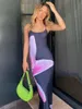 Casual Dresses Tossy Spaghetti Strap Lily Floral Slip Dress Summer Printed Maxi Backless Bodycon Slim Boho Long Sundress 2023 230321