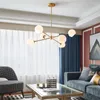 Kroonluchters Noordse stijl moleculaire kroonluchter woonkamer slaapkamer eetkamer glazen lamp moderne minimalistische led interieurdecoratielamp