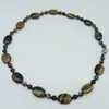 Chains Fine 13x18mm Oval &6mm Round Yellow Tiger's Eye Gemstone Beads Necklace 18 Inch Fashion Ladies Jewelry