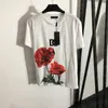 Brevblommatryck toppar t skjortor tees för kvinnor och män sommar mode kort ärm t -shirt par pullover streetwear