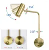 Wall Lamps Golden Light Led Lamp Bronze Adjustable Lights 9W With Switch For Bedroom/Bedside /Aisle/Readroom Indoor Sconce Decora