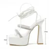 2023 Platform High Heels Sandaler Kvinnor Fashion Sexig öppen tå ankel Strap Club Pole Dancing Summer Ladies Shoes