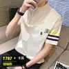 メンズTシャツ2023スタイル夏の短袖Tシャツの男性トレンドルースフィットポロシャツ大規模なサイズ衣服ピュアコットンウェア