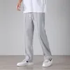 Pantalon homme décontracté drapé Baggy mode droit pantalon large jambe pantalon de survêtement Streetwear noir abricot gris clair 230320