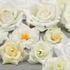 Dekorativa blommor 27 st/packar vit rose konstgjorda siden blommor huvuden falska pion combo set diy bröllop fest blommig vägg buketter dekor