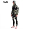 Wetsuits Drysuits Camouflage Long Sleeve Fission Hooded 2 Pieces Of 1.53MM Neoprene Submersible Suit For Men Keep Warm Waterproof Diving Suit 230320