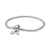 Opadłe liście zapięcie Charm bransoletka dla Pandora 925 srebro łańcuch węża bransoletki dla kobiet prezent dla dziewczyny łańcuszek ręczny projektant biżuterii z oryginalnym pudełkiem