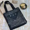 Bolsos de playa de diseñador para mujer Bolso de paja Bolso grande de estilo bohemio Compras de alta capacidad sin caja