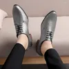 Kleidschuhe Merkmak Männer Oxford Schnürung Spitzschuh High Heels Gold Silber Hochzeit Bräutigam Bling Glitzer Party Fotwear