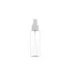 Draagbaar plastic lege fles transparant platte schouder Pet 100 ml 120 ml 150 ml 200 ml 250 ml witte spary press pomp met heldere dekselbevestigbare cosmetische verpakking