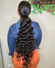 Очень длинные глубокие вьющиеся хвостики удлинение человеческие волосы для чернокожих женщин с высоким высоким шнуркой шнур