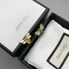 Designer stud earrings brass material 18K gold needles anti-allergic bee luxury brand earring ladies weddings parties gifts exquisite jewelry GE-0174