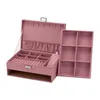 Storage Boxes Bins Korean Velvet Dark Green Jewelry Box Necklace Storage Holder Flannel Gift Packaging Casket 230321