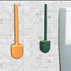 Badaccessoire set wand gemonteerd toiletborstel met houder lange handlede zachte rubberen borstels hoofd afneembare handgreep voor badkameraccessoires