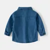 Kids Shirts Children's Long Sleeve Shirts Boys Girls Denim Shirts Baby Casual Solid Color Lapel Top Solid Color Fashion Spring and Autumn 230321