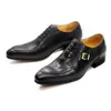 Scarpe eleganti Pelle di lusso Uomo Ufficio Affari Matrimonio Formale Marrone Nero Stringate Fibbia Punta a punta Oxford per uomo 230320