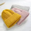 Bonnets Bonnet/Crâne Casquettes Hiver Poilu Épais Chapeau Bonbons Couleur Femmes Tricoté Chapeaux Chaud Doux À La Mode Cap Bonnet En Laine Femme Élégant All-match