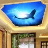 3d ceiling murals wallpaper custom po Ocean world shark background in the living room home decor 3d wall murals for walls 3 d2948