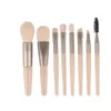 8pcs mini pincéis de maquiagem macia Conjunto de cosméticos Macaron Foundation Contour Blush Powder Sheshadow Blending Makeup Brush Beauty Tools