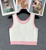 Designer Women's T-Shirts tricots Tanks Broidered Designer Fitness Mini Solid Elastic Cropped Crew Cou