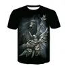 Men's T Shirts Skull Cello 3d T-shirt 2023 Summer Fashion Individual Short Sleeve Men/women Top