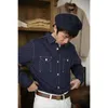 Men's Casual Shirts BOB DONG Wabash Star Print Work Shirt Indigo Vintage Inspired Long Sleeve