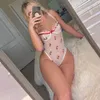 Kadın tulumları atlayıcıları omsj yaz seksi sırtsız beyaz dantel bodysuit şeffaf kadın kolsuz meyve baskısı nightwear vücut dentelle femme 230321