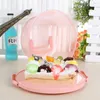 Bouteilles de stockage boîte à gâteau d'anniversaire transparente 10 pouces ronde cuisson emballage étui Fruits réfrigérateur frais-garder multicolore