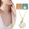 Pendant Necklaces Natural Jade Necklace For Women Lovely Auspicious Fashion Jewellery Accessories Gifts