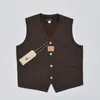 Men's Vests BOB DONG Vintage Striped Work Vest Men's Retro Suit Waistcoat Cotton Buckle Back