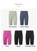 LULL Short de yoga pour femme - Cinquième pantalon de sport sans couture - Taille croisée - Pour course à pied, fitness, sous-vêtements de gymnastique extensibles - Leggings courts - Vêtements de sport et de fitness