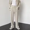 Men's Pants Grey Khaki Black Suit Pants Men Fashion Society Mens Dress Pants Korean Loose Straight Wide Leg Pants Mens Formal Trousers 230320