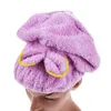 Handtuch 6 Farben Schnell trockenes Haar Hut Mikrofaser Solide Turban Damen Mädchen Damen Kappe Badewerkzeug Trocknen Kopf Wrap Hat251