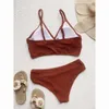 Sexig bikini 2023 Push Up Bikinis Set High midja Kvinnor Swimsuit Kvinnliga badkläder för kvinnor Baddräkt Simmesdräkter Beachwear