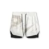 Men's Shorts 2023 new Summer new fashion men's shorts quick-drying 2-in-1 multi-pocket double-layer shorts fitness lace-up sports pants W0320