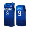 Équipe USA Tokyo 2021 basketball 7 maillots Durant 15 Booker Summer Dark Blue White Damian 6 Lillard Kevin Jayson 10 Tatum Devin Hommes Femmes Jeunesse