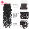 Top Quality Brazilian Virgin Human Raw Hair Bundles with Lace closure Water Wave Bundles with Closure Weaving Free Shipping