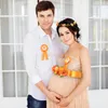 Sleep Lounge 5Pcs Little Cutie Citrus Maternity Sash Set Mom to be Flower Belt Decoration Orange Clementine Wreath Headdress Po Prop Gift 230320