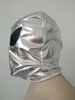 Kostümzubehör Halloween-Masken Alien Cosplay Kostüme Silber glänzende metallische Maske offene Netzaugen Erwachsene Unisex Zentai Kostüme Partyzubehör