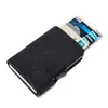 Wallets Rfid Smart Wallet ID Holder Leather Ultra-thin Business Men Cardbag Automatic Pop-up Anti Theft Brush Metal Card Box G230308