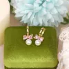 Charme 2023 Nouveau design Rose Bow Knot Zircon Boucles d'oreilles Goutte d'eau Perles Micro Set Boucles d'oreilles papillon délicates Petites boucles d'oreilles quotidiennes Cadeau G230320