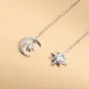 Cucciale per auricolare Iogou Star Moon 3mm 5mm VV VVS Orecchini a goccia a catena lunga per donne 925 Gioielli di fidanzamento originale in argento sterling 230320